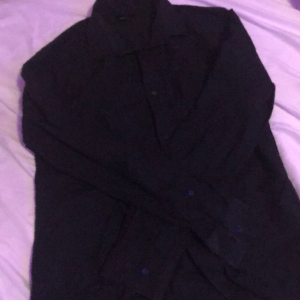 H&M Black Dotted Button Up LS